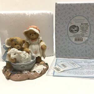 Cherished Teddies Deidre Delilah And Timothy #847348 Mom Daughter in Org Box